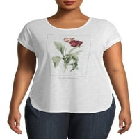 Tru Self Plus Size cvjetna grafička majica sa kratkim rukavima