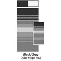 Carefree JU208D5A Ft. In. Zamjenska tkanina za tende, crne i sive trake dine s bijelom