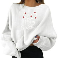 Božić ženski odmor Party puloveri zabava grafički Print Crew vrat Dugi rukav duksevi vrhovi