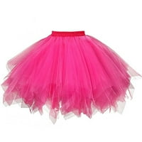 Skorts Suknje Za Žene Ženske Visokokvalitetne Plisirane Gaze Kratka Suknja Za Odrasle Tutu Plesna Suknja Pink