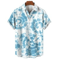 Kravata obojena košulja za muškarce ljetna majica s reverom labava Ležerna dugmad Top moda Nova muška košulja Havajska bluza za odmor plaža