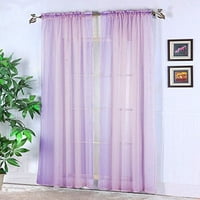 Qutain Linen Solid viole Sheer zavjese prozor panel zavjese Set od dva 55 - jorgovan