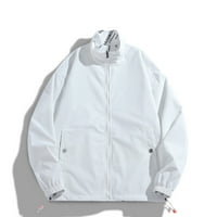 Xihbxyly zimski kaput za muškarce tanka vjetrovka sa dvostranim nosivim džepnim džepom sa patentnim zatvaračem odijelo za zaštitu od Sunca na otvorenom za punjenje jakne Clearance Jacket White M