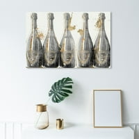 Wynwood Studio Drinks and Spirits Wall Art Canvas Prints' Dom Marbles 1988 ' Champagne - Gold, Grey