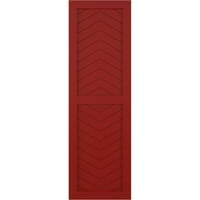 Ekena Millwork 18 W 39 H True Fit PVC dvo panelni Ševron moderni stil fiksne kapke za montiranje, Vatro Crvena