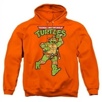 Treevco Nick464-Afththe-tinejdžerski mutant Ninja kornjače i retro mikey-odrasli povukli kapuljač, narandžasta - srednja