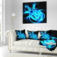 Designart užareno plavo simetrično cvijeće - apstraktni jastuk za bacanje-18x18