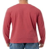 George Muška Henley majica dugih rukava, veličine XS-3XL