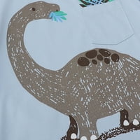 Ljetne dječje kratke hlače s kratkim rukavima dva pletena pamučna crtića slatki uzorak dinosaurusa dječje odijelo
