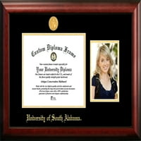 Univerzitet južnog Alabama 11W 8,5h zlatni reljefni okvir za diplomu sa portretom
