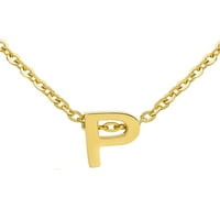 Obalni nakit Ženski 18K zlatni prekrivač Početna ogrlica - slovo p