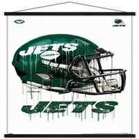 New York Jets - Kaciga za kacigu Zidni plakat sa magnetnim okvirom, 22.375 34