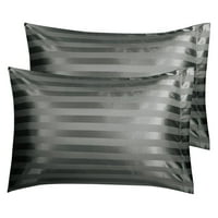 Jedinstvene povoljnije satenske jastučnice jastuk pokriva siva stripe standard
