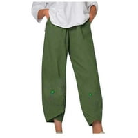 Kargo pantalone za žene Casual pantalone visokog struka Casual Moda labava štampana zelena veličina S