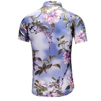 jsaierl muški cvjetni Print kratki rukav Aloha Shirts ljetni rever dugme dolje bluza Regular Fit odmor