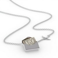 Ogrlica s blokadom W Likovi, slovo jabuke sive u srebrnom kovertu Neonblond
