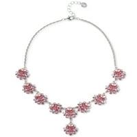 Charter Club srebrni ton ružičasti imitacija bisera i ogrlica od kristalnog ovratnika: ružičasta