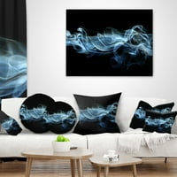 Designart plavi dim u crnom - apstraktni jastuk za bacanje-16x16