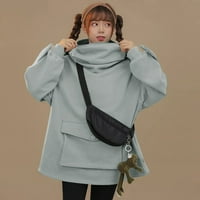 Wofedyo kaputi za žene Ženska šivanje trodimenzionalni džep simpatični dizajn Pulover DuksetShirt ženski zimski kaputi