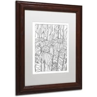 Zaštitni znak Likovna umjetnost Echinacea Umjetnost platna Kathy G. Ahrens, bijeli mat, drveni okvir