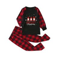 Odgovarajuća pidžama za porodični Božić Set roditelja i djeteta karirani Print domaća odjeća pidžama dvodijelni dječji Set Crvena