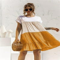 Singreal ženske ljetne haljine Singreal kratki rukav T-Shirt haljina Babydoll Ruffles Casual Mini odmor
