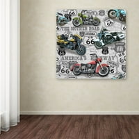 Zaštitni znak likovne umjetnosti 'Vintage motocikli na putu 2' platno Art Jean Plout