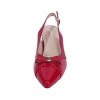 Sammy ženska široka širina Slingback niske pete kožne cipele crvene 11