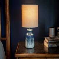 Bolje domovi i vrtovi Ombre keramičke stolne lampe sa LED sijalicama, obojana plava fina