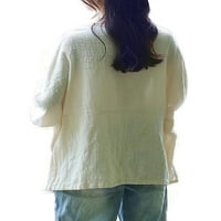 Ženska rukava Plus Size pamučna lanena seljačka Casual bluza