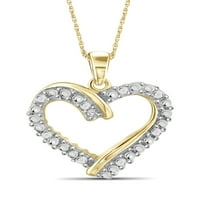 JewelersClub Bijeli dijamant Accent 14K Gold preko srebrnog otvorenog privjeska srca, 18