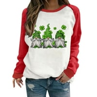 Ženska St. Patrick Dan T Shirt volim Shamrock grafički Tops dečko pulover Tees ured tunika Dugi rukav