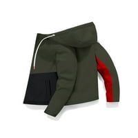 Niuer Muška jakna puna zip parka kaput za crtanje dvostruko sloj vojska sa kapuljačom zelena 2xl