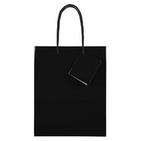 Papir srednje sjajne poklon torbe, 4, crna, po paketu