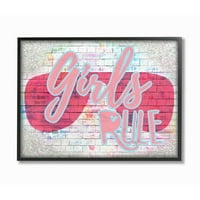 Stupell Industries Urban Glam 'djevojke vladaju' fraza sa ružičastim nijansama dizajnirao Daphne Polselli