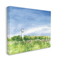 Stupell Industries Heublein Tower Forest previdla mekani akvarelni krajolik Canvas Wall Art, 30, Dizajn Melissa Hyatt LLC