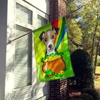 Carolines blaga BB2005CHF Jack Russell Terrier St. Patricks Day Platno zastava kuće