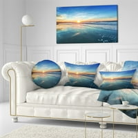 PROIZVODNJA Plava morska obala sa udaljenim zalaskom sunca morskog platna umjetnosti