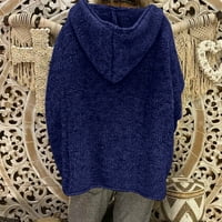 Caicj dugi džemperi za žene Žene otvoreni prednji kardigan džemper s kapuljačom s kapuljačom s dugim rukavima