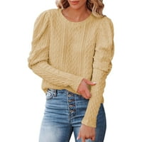Zedker jesen odjeća za žene, plus veličine prevelizirane džempere za žene jesen i zimski ženski povremeni bluza sa okruglim vratom Pletenje dugih rukava, džemperi