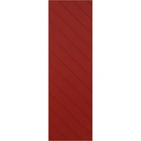 Ekena Millwork 12 W 49 H True Fit PVC dijagonalna letvica modernog stila fiksne kapke za montiranje, Vatro Crvena