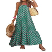 Eyicmarn ženske haljine Boho bez rukava ljetna labava haljina za zabavu sa špageti remenom za uličnu odjeću