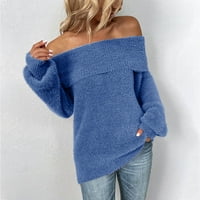Ženski modni džemper klirens, modni ženski čvrsti Dugi rukav Pullove ramena Casual džemper vrhovi