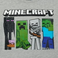 Minecraft Boys grafički set majica i dugmadi na dolje, pakovanje, veličine XS-XXL