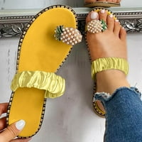 Aboser sandale za žene Dressy ljetni prsten cvjetni stanovi slađama sandale ljetne plažne putne papuče