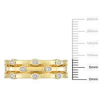 Miabella ženski karat T. W. dijamant 10kt Trostruki vjenčani prsten od žutog zlata