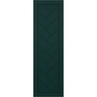 Ekena Millwork 18 W 73 H True Fit PVC Jednostruka ploča Heringbone modernog stila fiksne kapke za montiranje, termo zelena