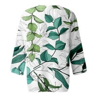 Ženski vrhovi floralne bluze za lakiranje Ležerne prilike, Ležerne prilike, Ljetne tunike Vrhovi V-izrez