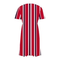 Plus size Ljetne haljine za žene s kratkim rukavima V mini rez Mini linijska haljina casual comfy kratka plaža sandress