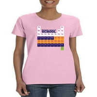 Periodična tablica školske majice Žene -Martprints dizajni, ženski veliki